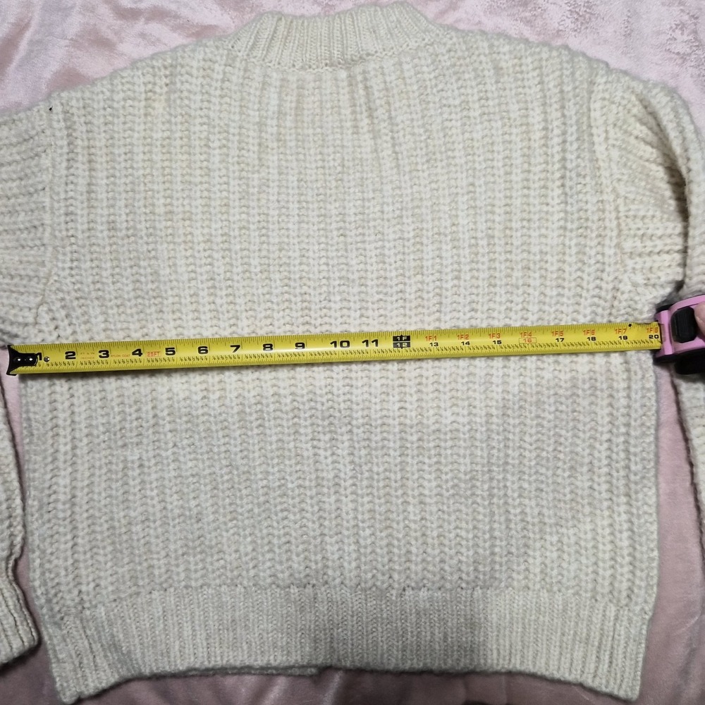 ZARA Womens Chunky Knit Sweater Sz Small Button Down Oversized - Picture 8 of 11